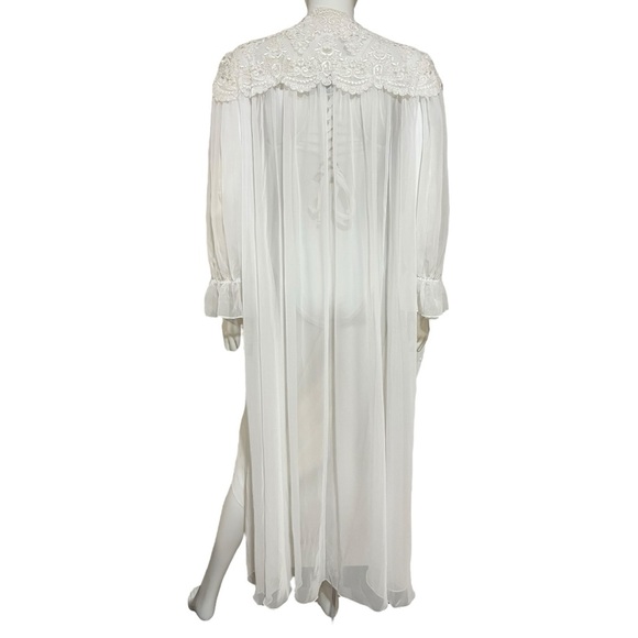 Fantasies By Morgan Taylor Intimate Sheer Robe in White, M - Picture 5 of 12